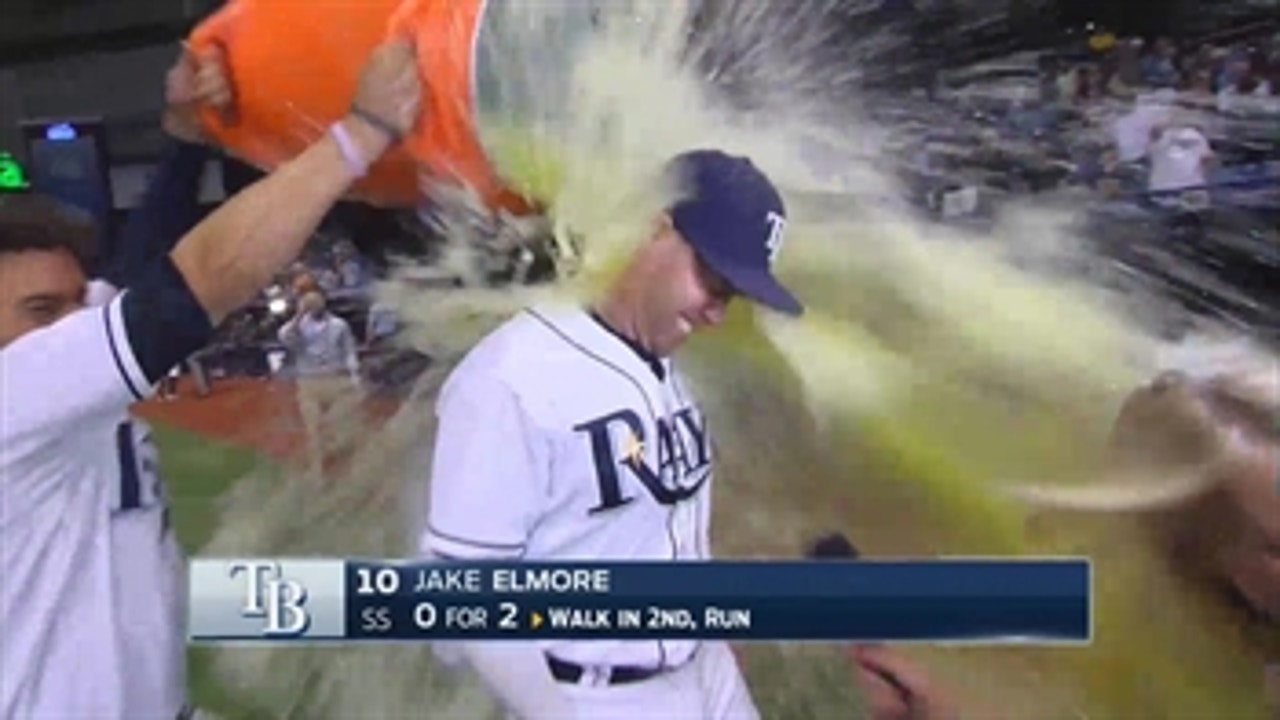 Jake Elmore gets the Gatorade shower