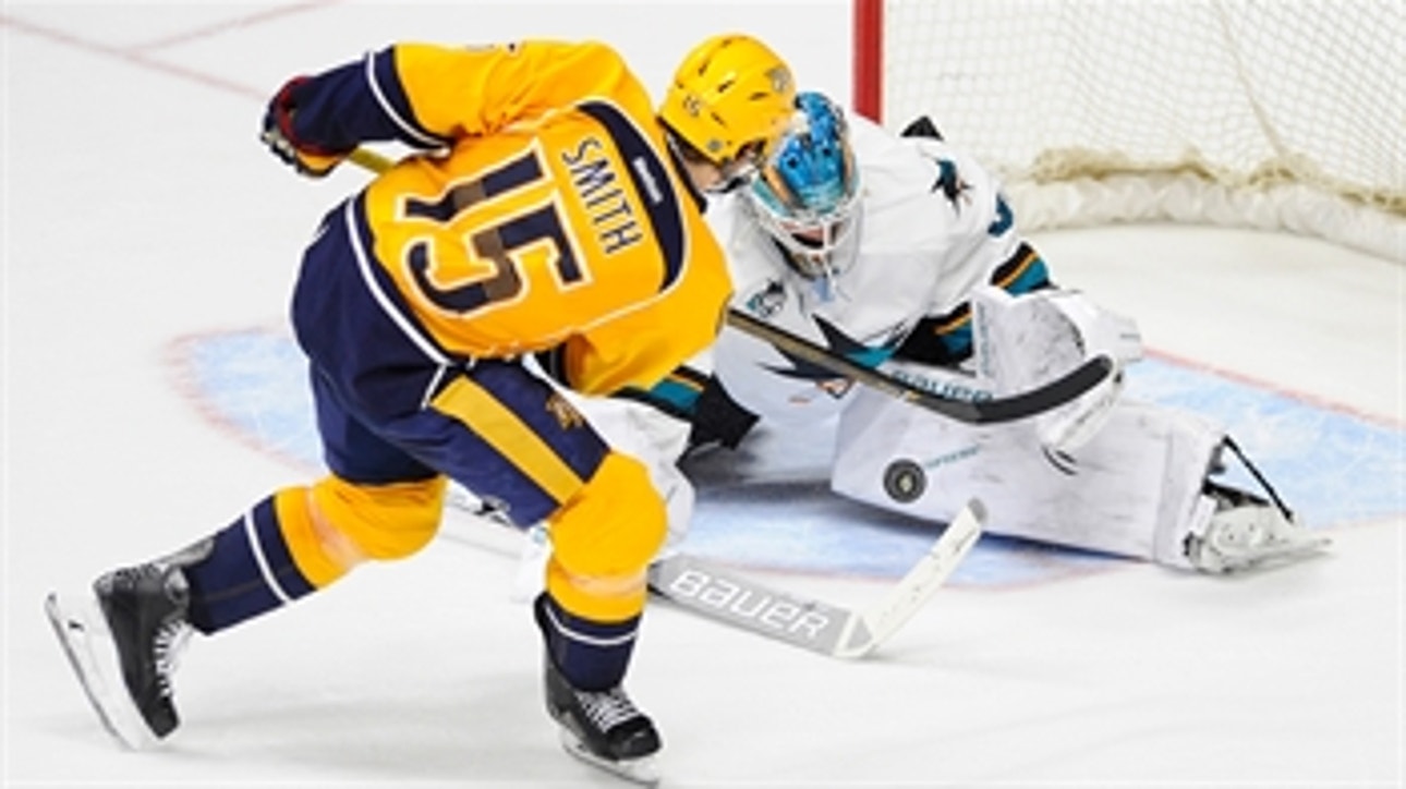 Late collapse leads Preds to shootout loss against Sharks