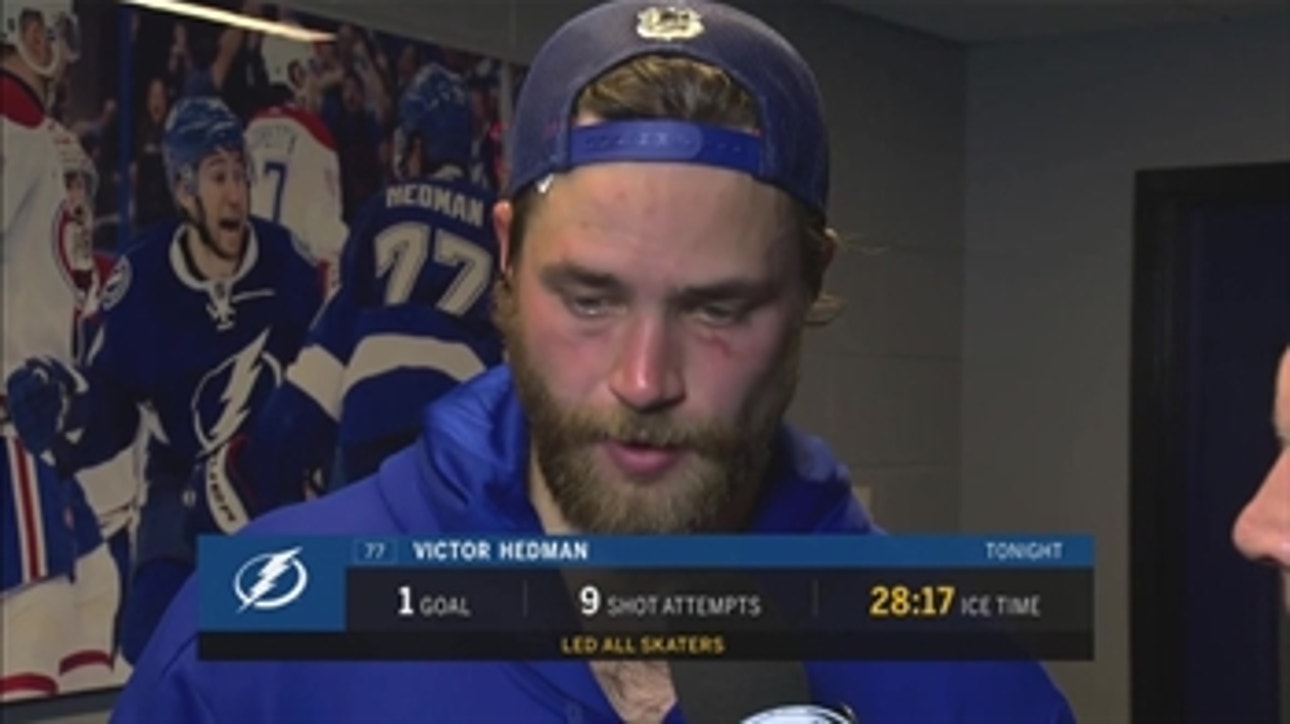 Victor Hedman on the power-play against the Penguins