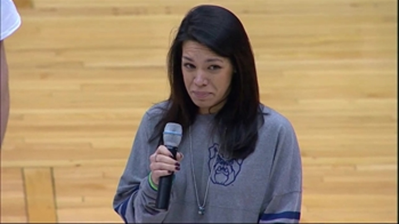 Samantha Smith delivers heartbreaking half time speech at Butler