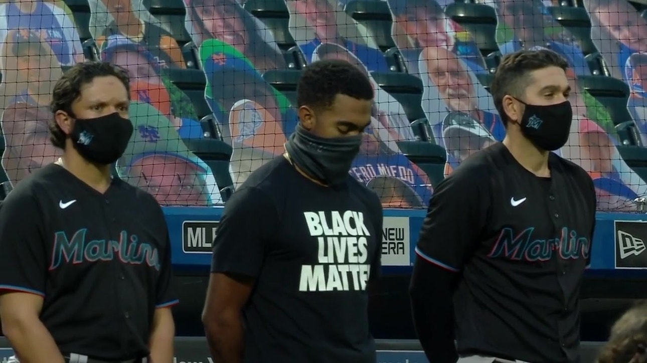Lewis Brinson reflects on Thursday night, Marlins walking off field with Mets