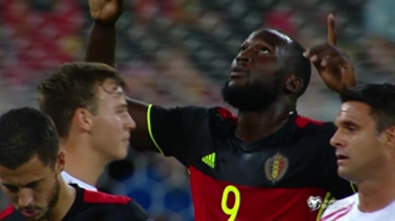 Lukaku heads one in for Belgium against Gibraltar ' 2017 UEFA World Cup Qualifying Highlights