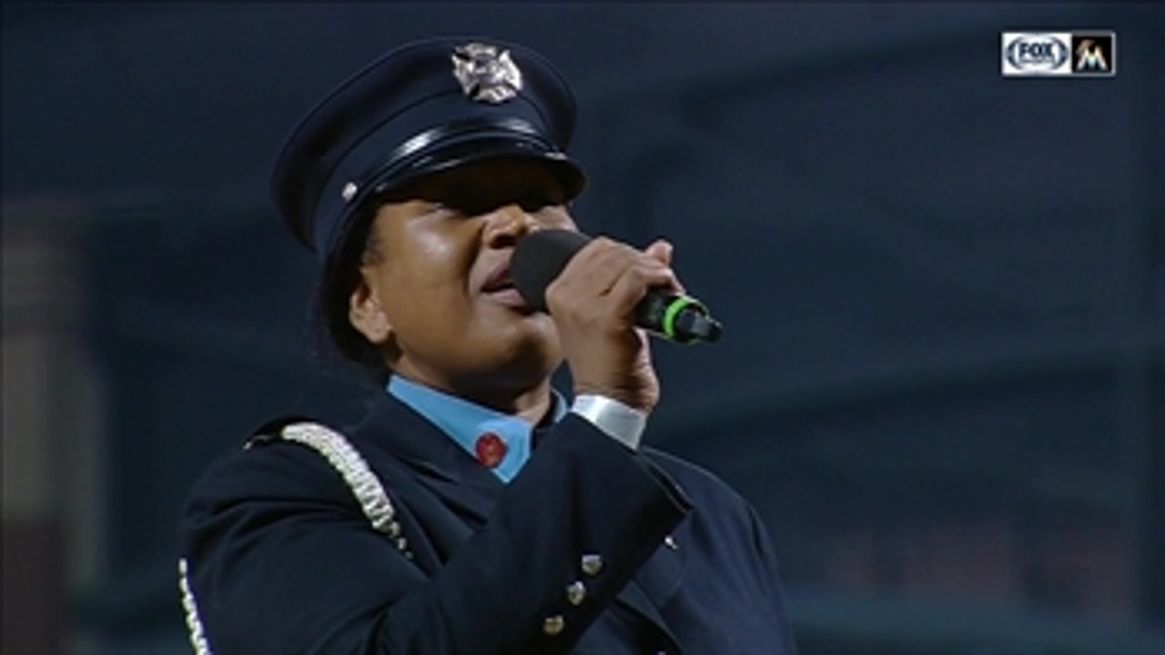FDNY firefighter Regina Wilson sings God Bless America in honor of 9/11