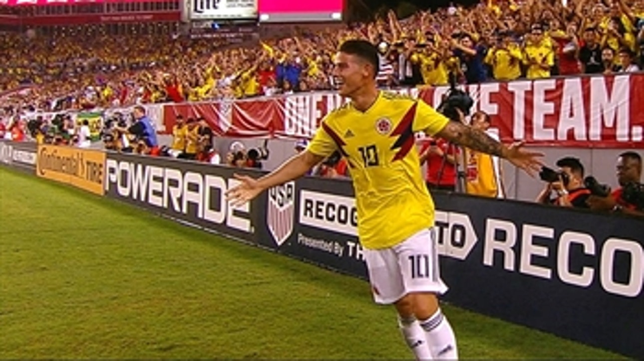 James Rodriguez curves in a beautiful goal vs. the USMNT ' 2018 International Friendly Highlights