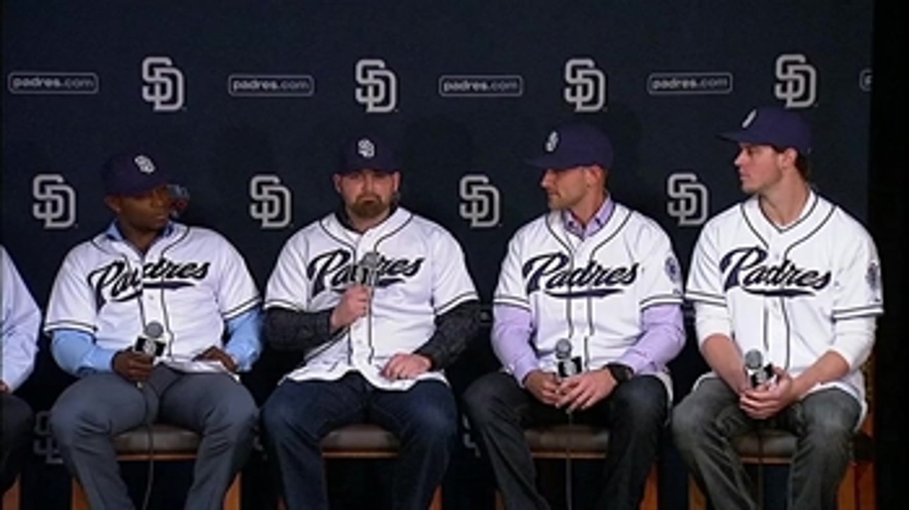 Upton, Norris, Middlebrooks, Myers introduced as Padres