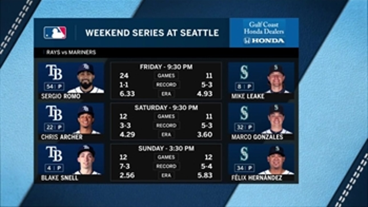 Familiar faces await Rays in series against Mariners