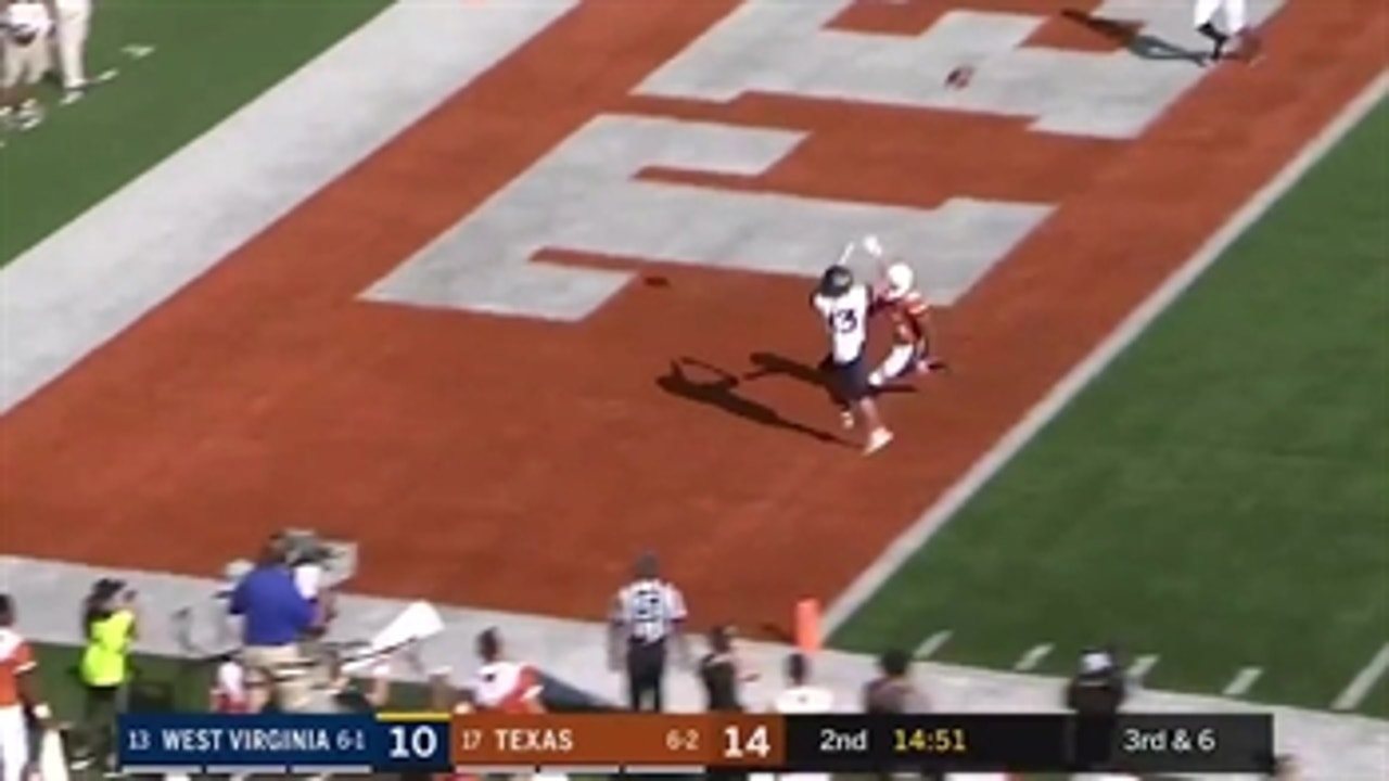 Will Grier throws a picture-perfect TD pass as West Virginia and Texas exchange scores