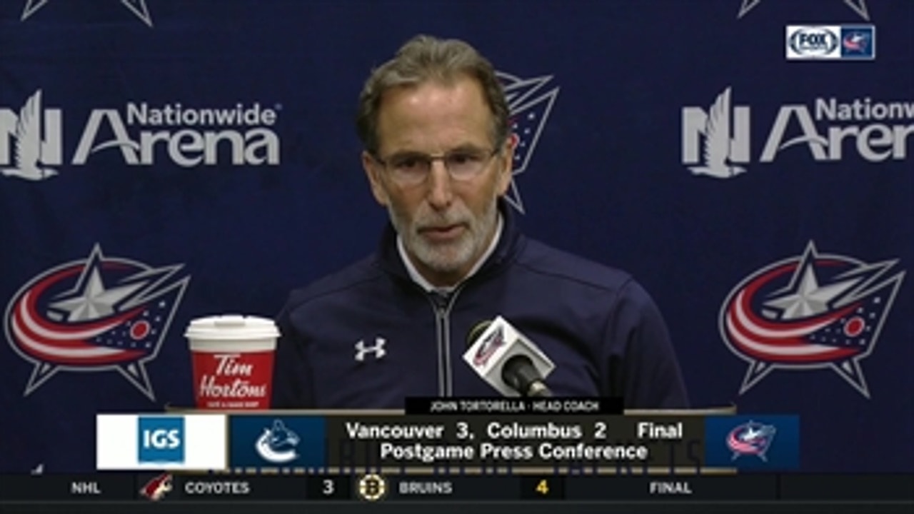 John Tortorella thought Blue Jackets were the better team in loss to Canucks