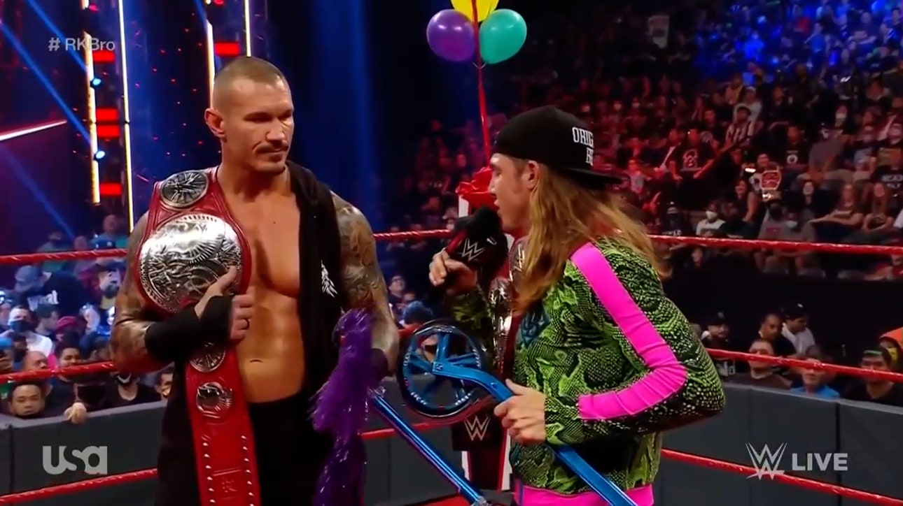 Randy Orton and Matt Riddle celebrate Raw Tag Team Championship victory