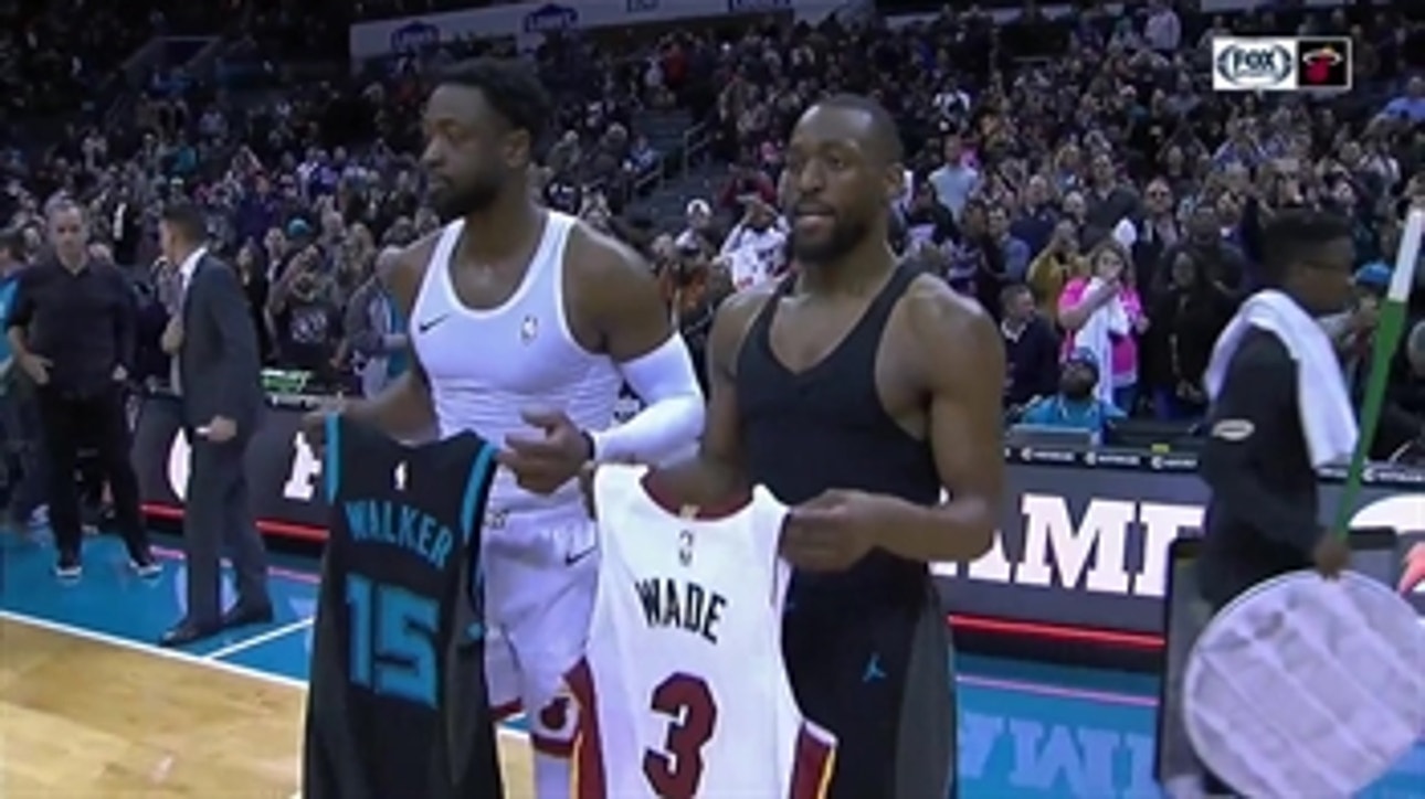 One Last Dance: Dwyane Wade, Kemba Walker exchange jerseys in Charlotte