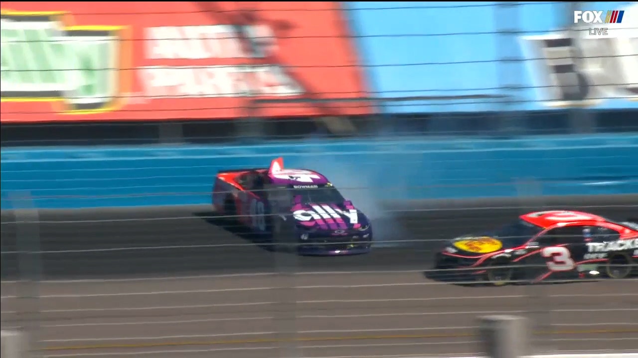 Austin Dillon makes contact with Alex Bowman resulting in first caution of the day