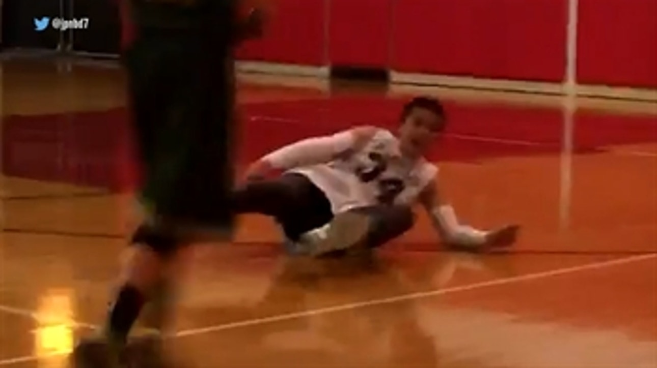 Little kid's celebration after hitting jumper goes painfully wrong