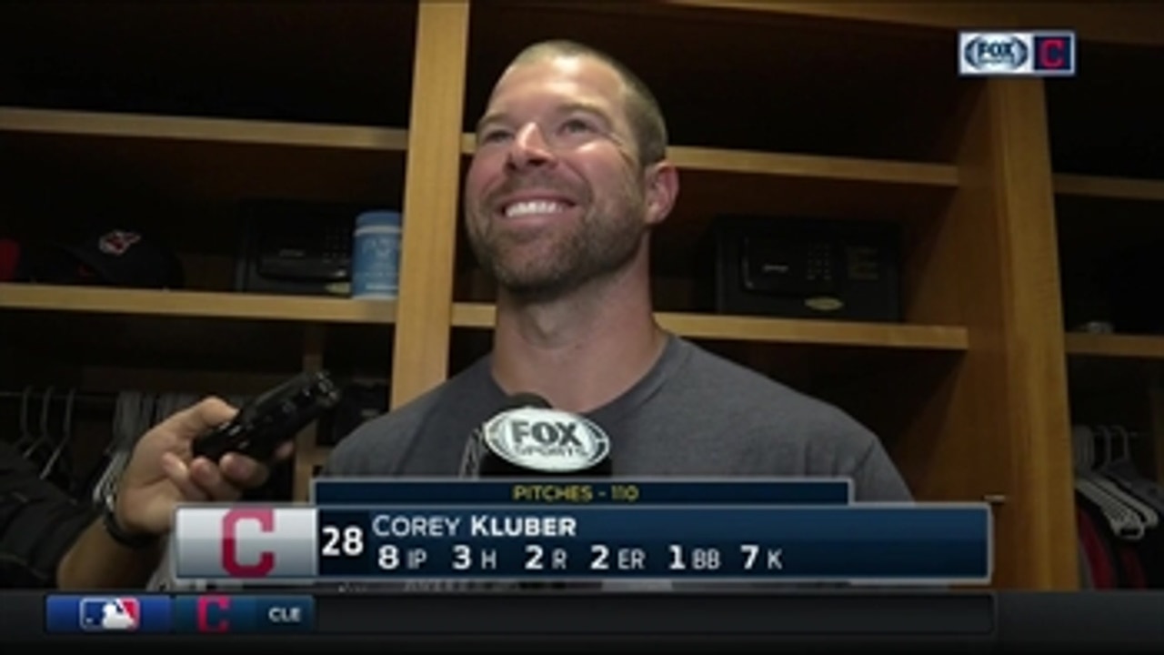 Corey Kluber pokes a little fun at his coordination after dominant outing