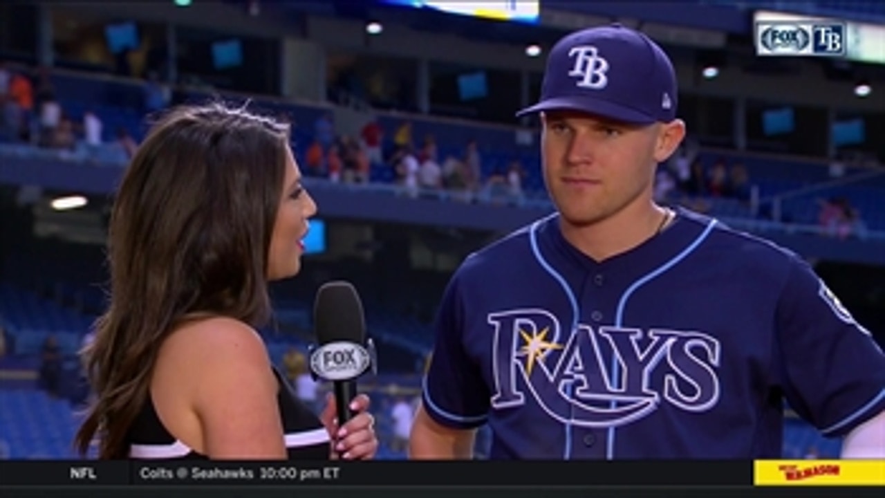 Michelle Margaux speaks with Jake Bauers after 3 RBI performance