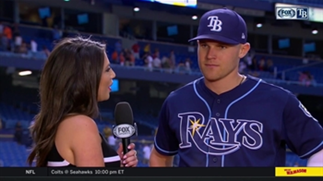 Michelle Margaux speaks with Jake Bauers after 3 RBI performance