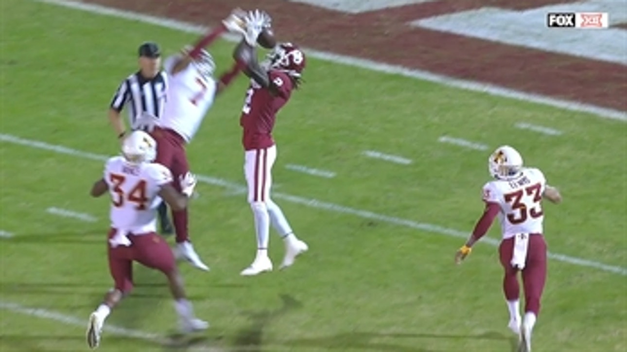CeeDee Lamb hauls in touchdown amidst triple coverage to put Oklahoma on the board