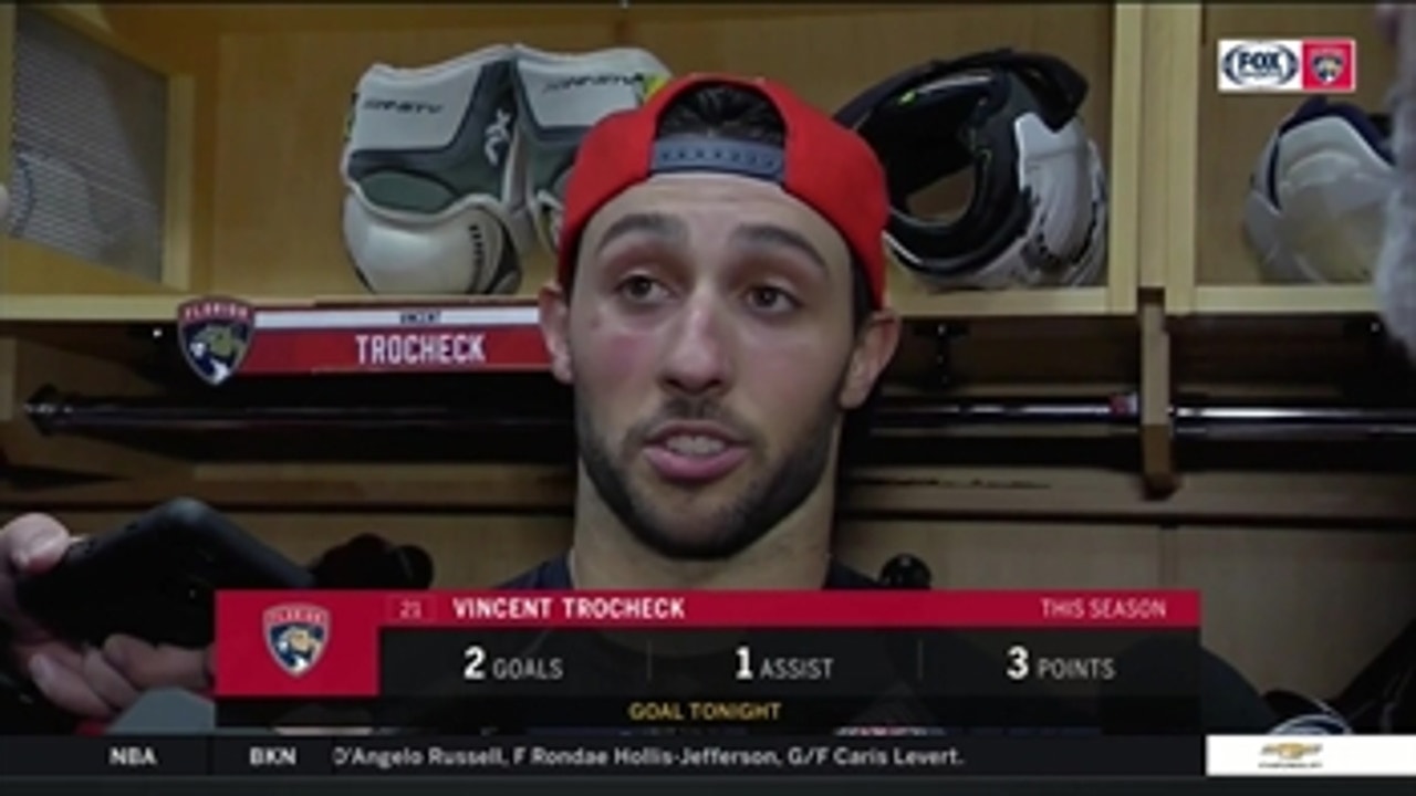 Vincent Trocheck talks about his goal at Thursday night's win