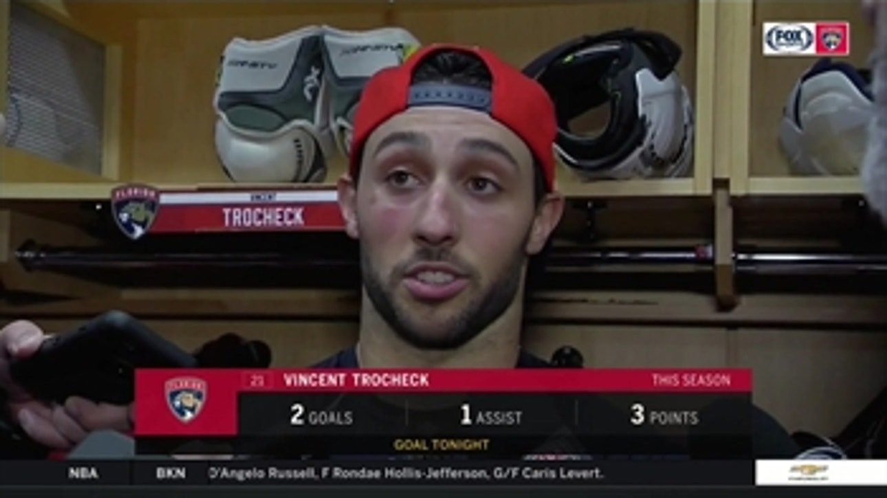 Vincent Trocheck talks about his goal at Thursday night's win