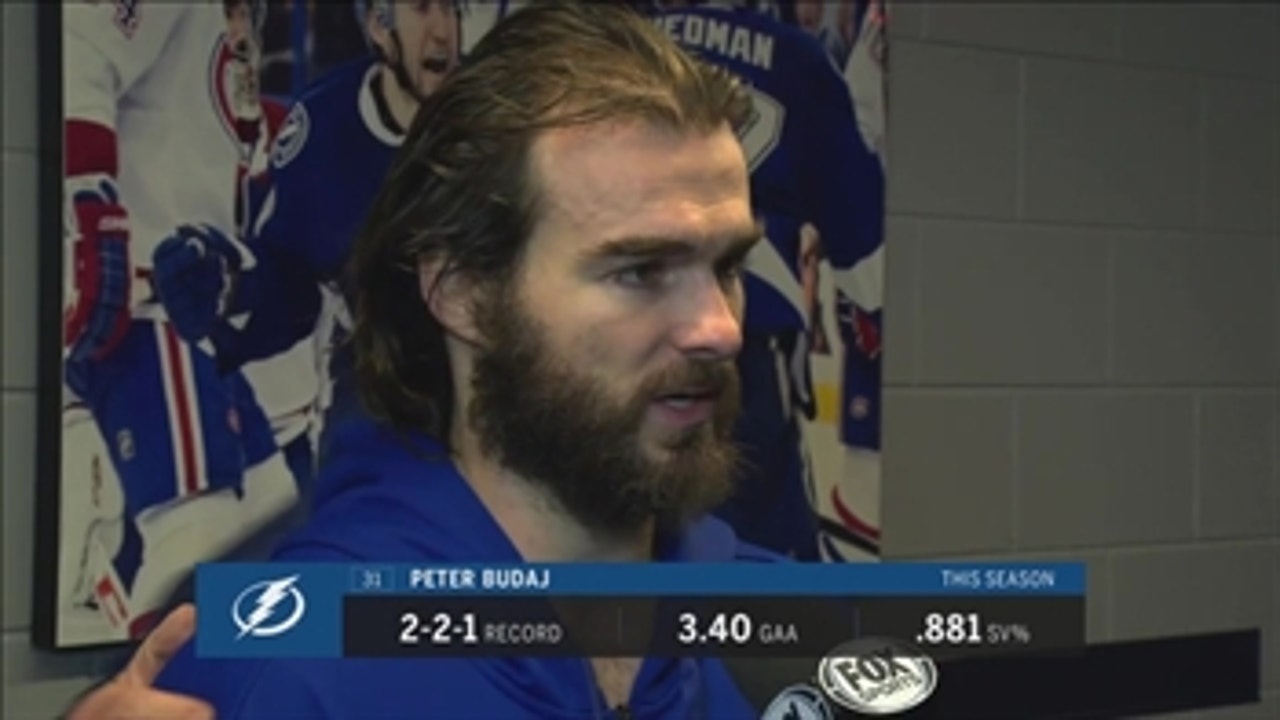 Goalie Peter Budaj on getting his first home win with Lightning