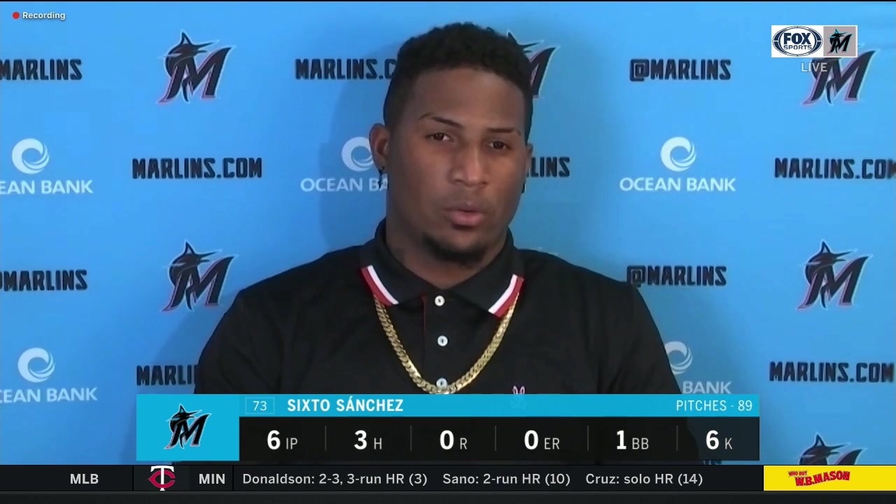 Sixto Sanchez reflects on strong start, Marlins shutting out Braves