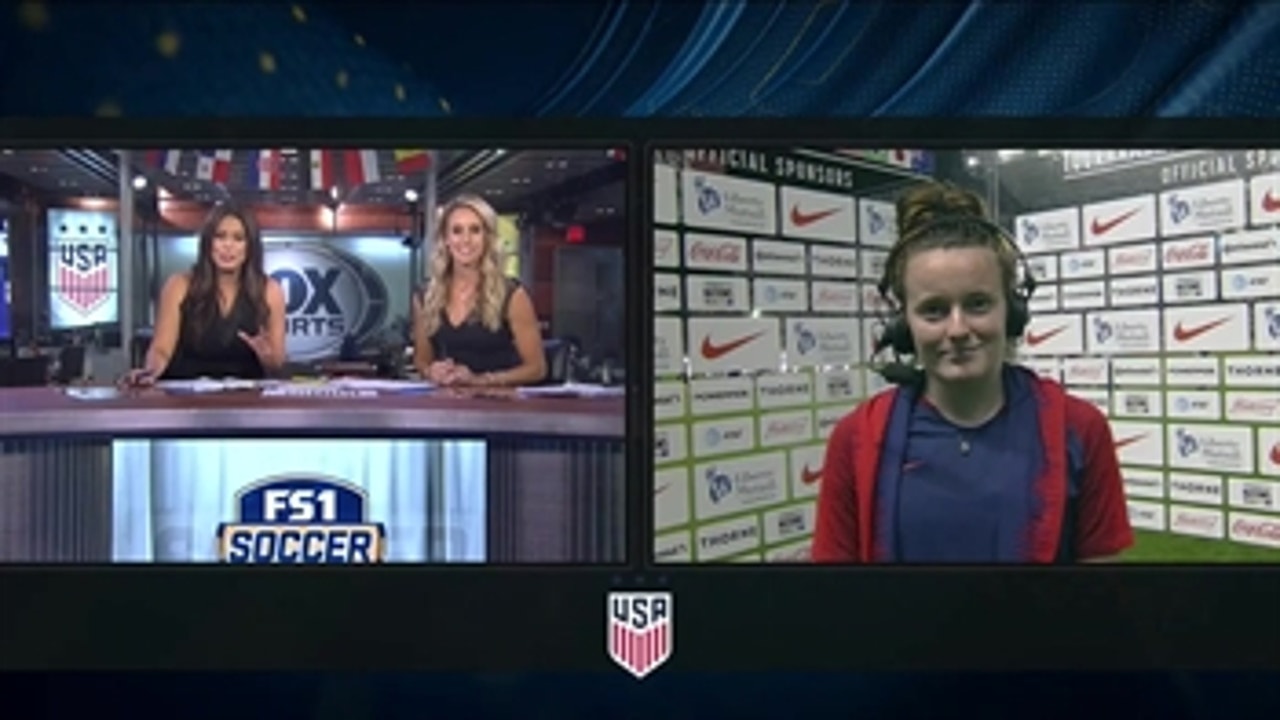 Rose Lavelle talks about overcoming nerves to get a crucial goal against Brazil