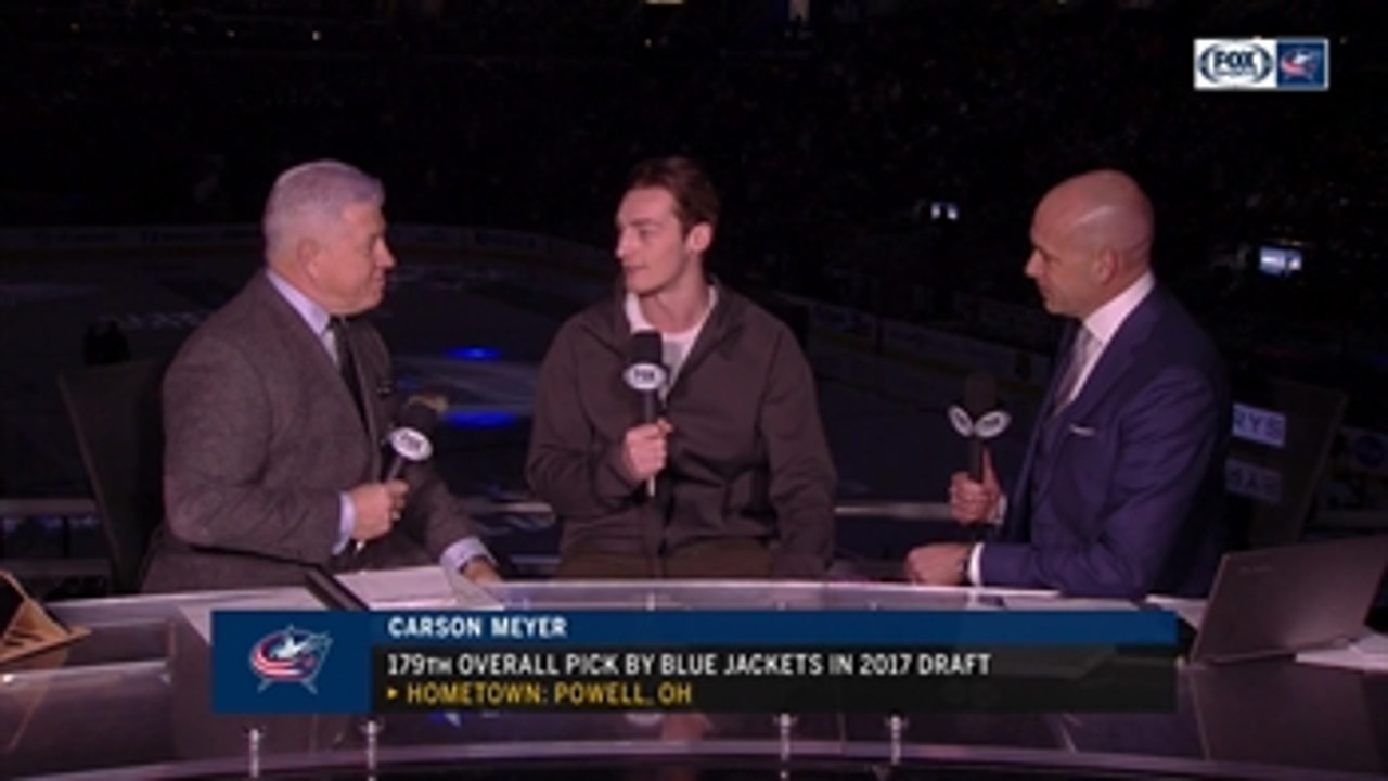 Blue Jackets draft pick, Ohio State forward Carson Meyer talks Buckeyes' success, Columbus youth hockey