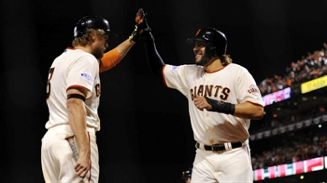 Big 6th inning helps Giants even World Series