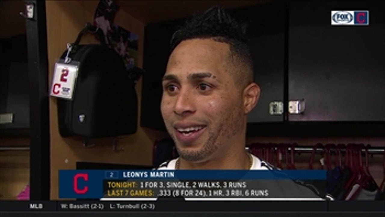 Before Indians' win, Leonys Martin paid a visit to the medical team that saved his life