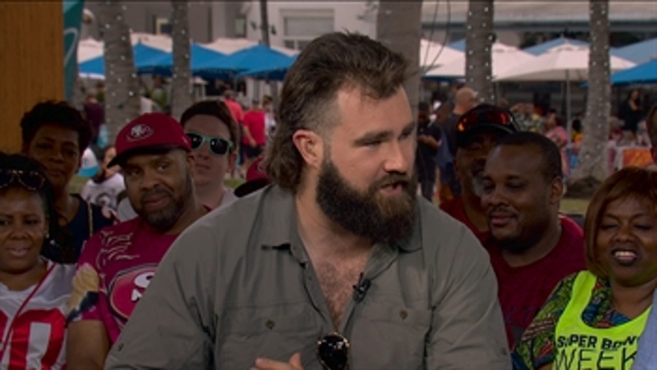 Eagles' center Jason Kelce talks about his brother Travis and the experience of playing in the Super Bowl | LIVE FROM MIAMI