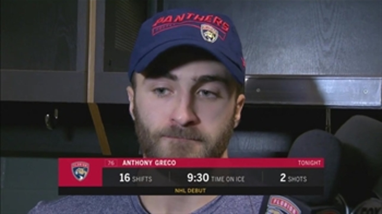 Anthony Greco describes making his NHL debut with Panthers