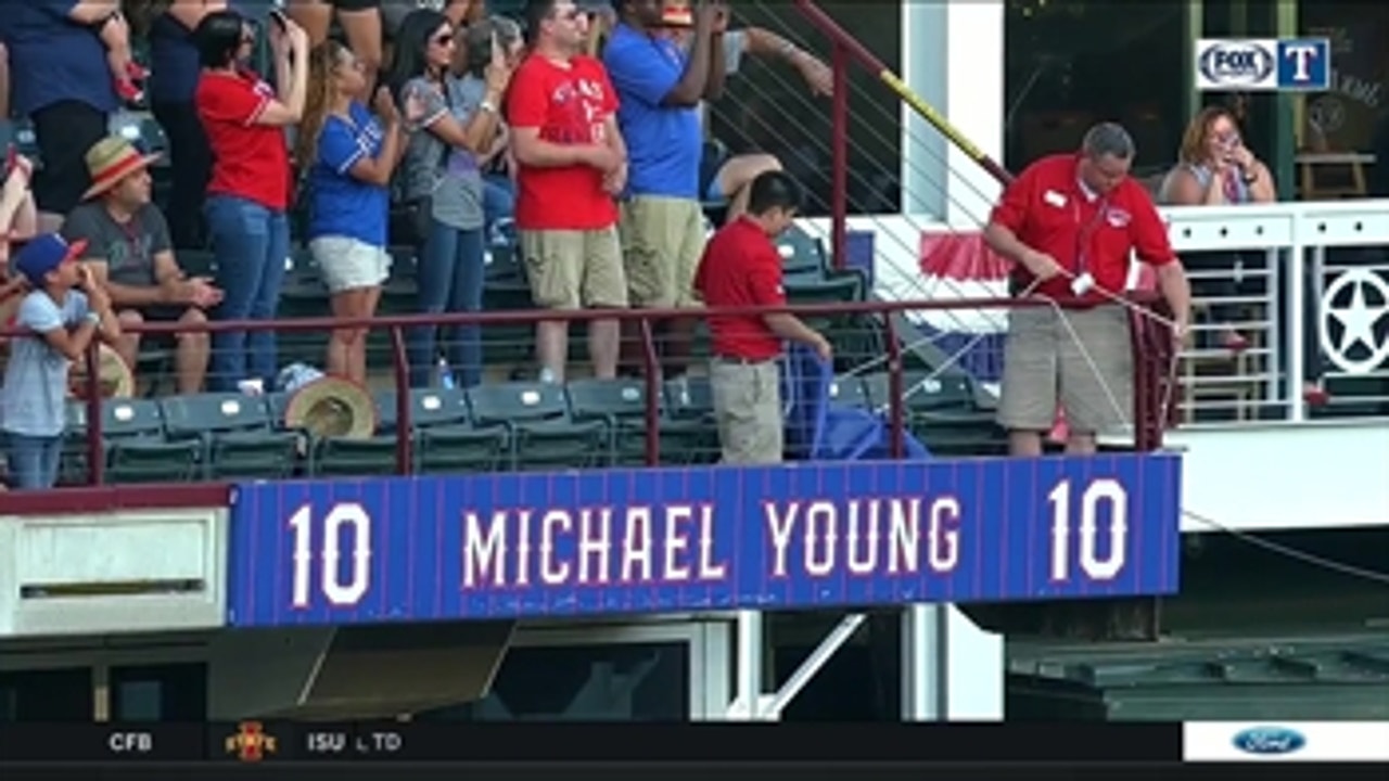 Michael Young's #10 Retired at Globe Life Park ' Michael Young Jersey Retirement Ceremony