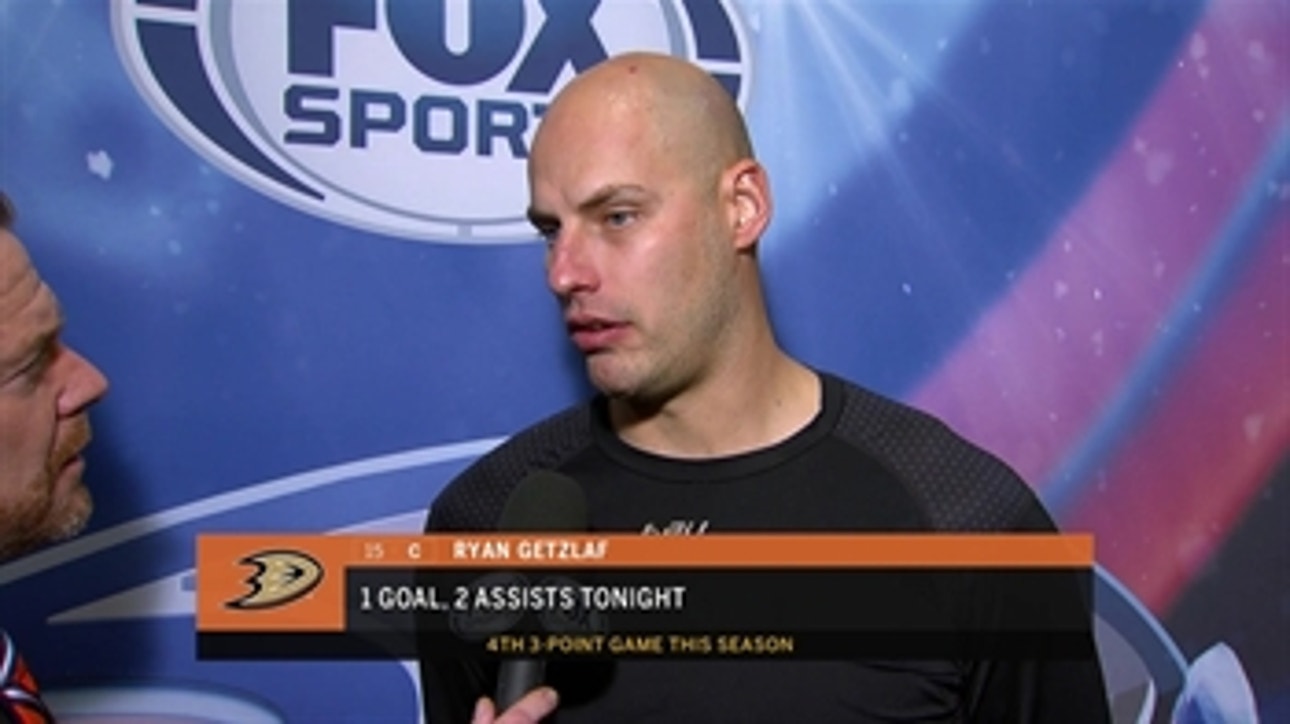 Ducks' Ryan Getzlaf : 1 goal and 2 assists in Tuesday night's win