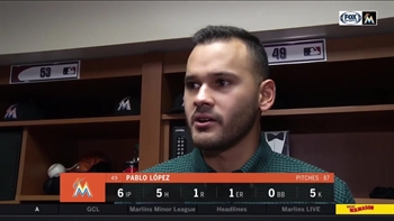Marlins rookie Pablo Lopez on attacking low in the zone Thursday