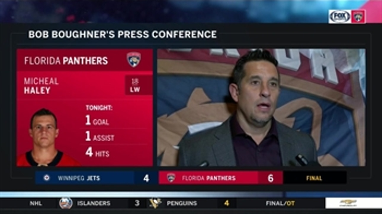 Bob Boughner says Panthers found a way to win vs. Jets