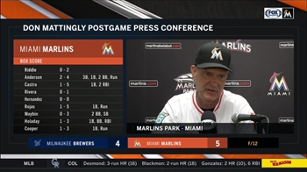 Don Mattingly: √¢‚Ç¨≈ìWe√¢‚Ç¨‚Ñ¢ve been winning these by getting a hit√¢‚Ç¨¬ù