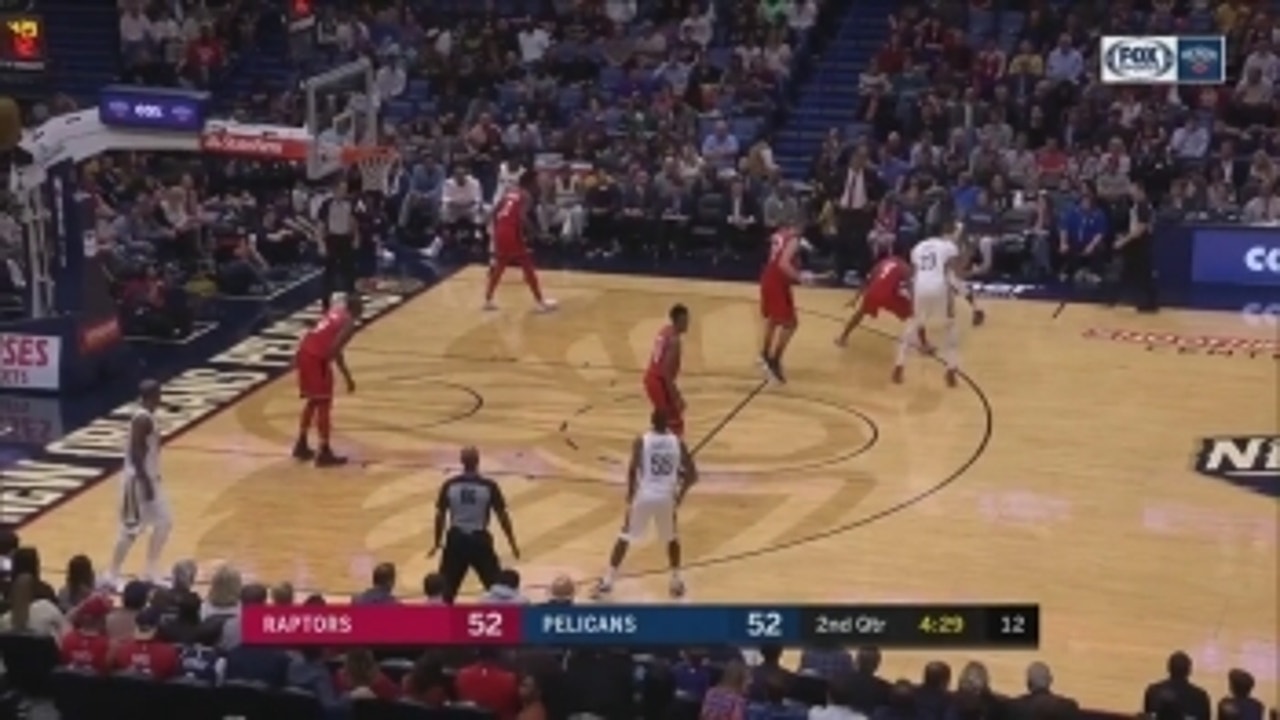 WATCH: Good ball movement, strong finish by Anthony Davis with the dunk