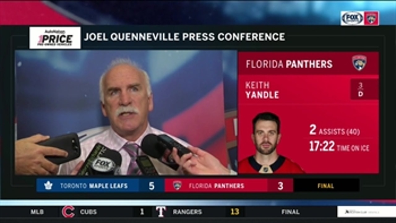 Joel Quenneville breaks down Panthers' loss to Atlantic-Division rival Maple Leafs