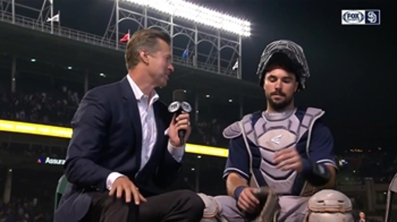 Austin Hedges talks about his big 3-hit game following the Padres win
