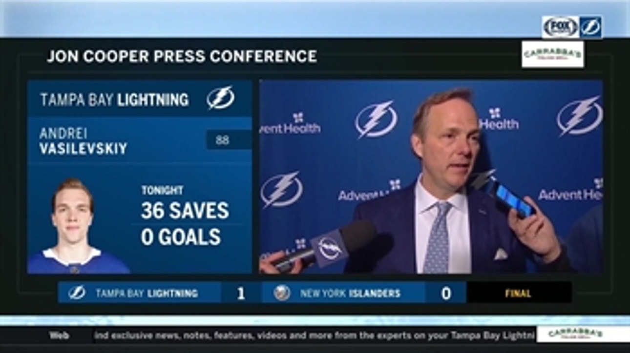 Jon Cooper breaks down Lightning's OT shootout win in Long Island