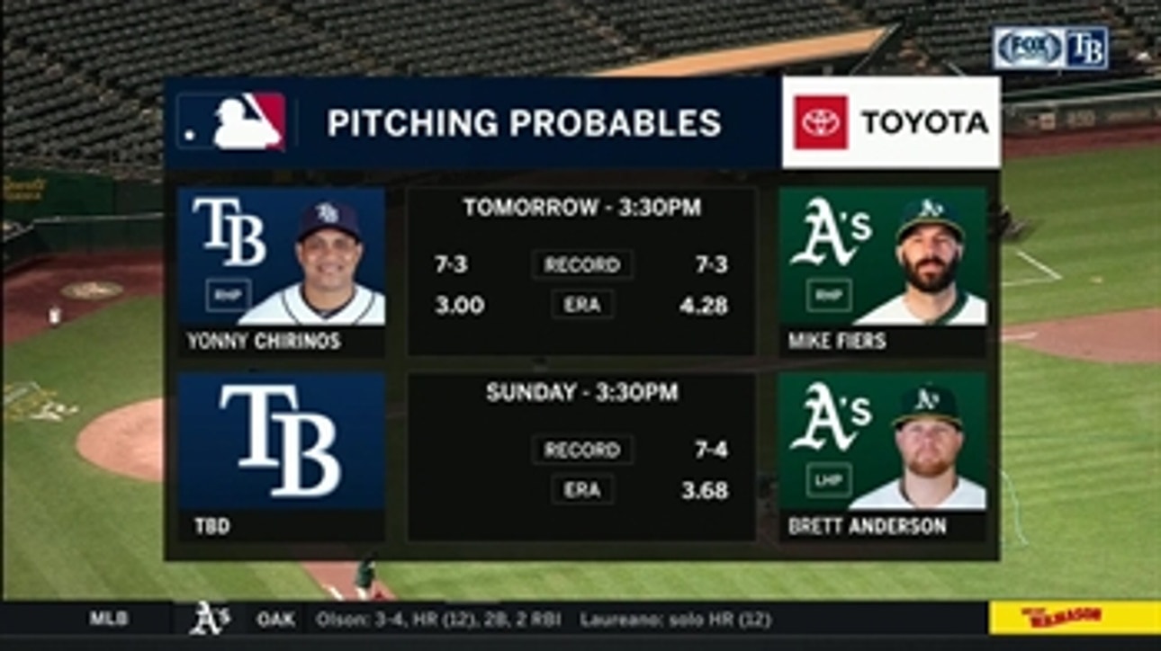 Rays take aim at another win in Oakland