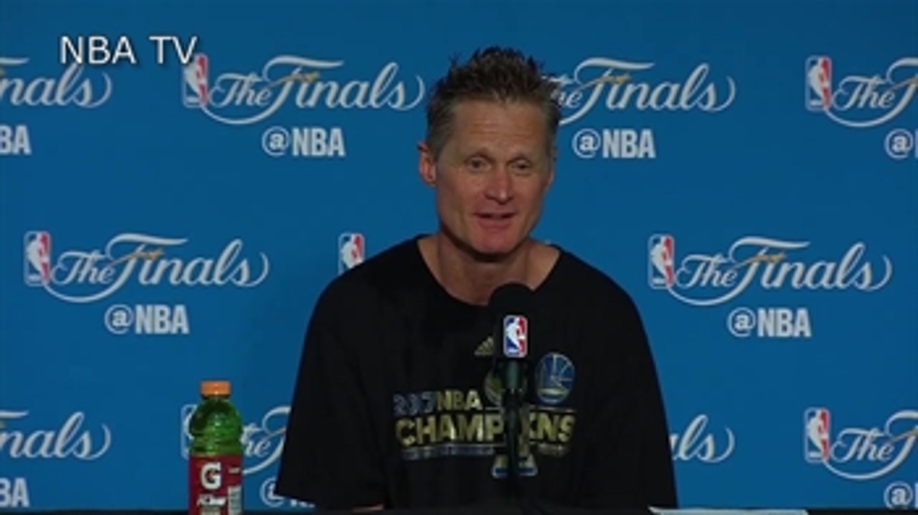 Steve Kerr talks about being emotional after Game 5 NBA Finals win