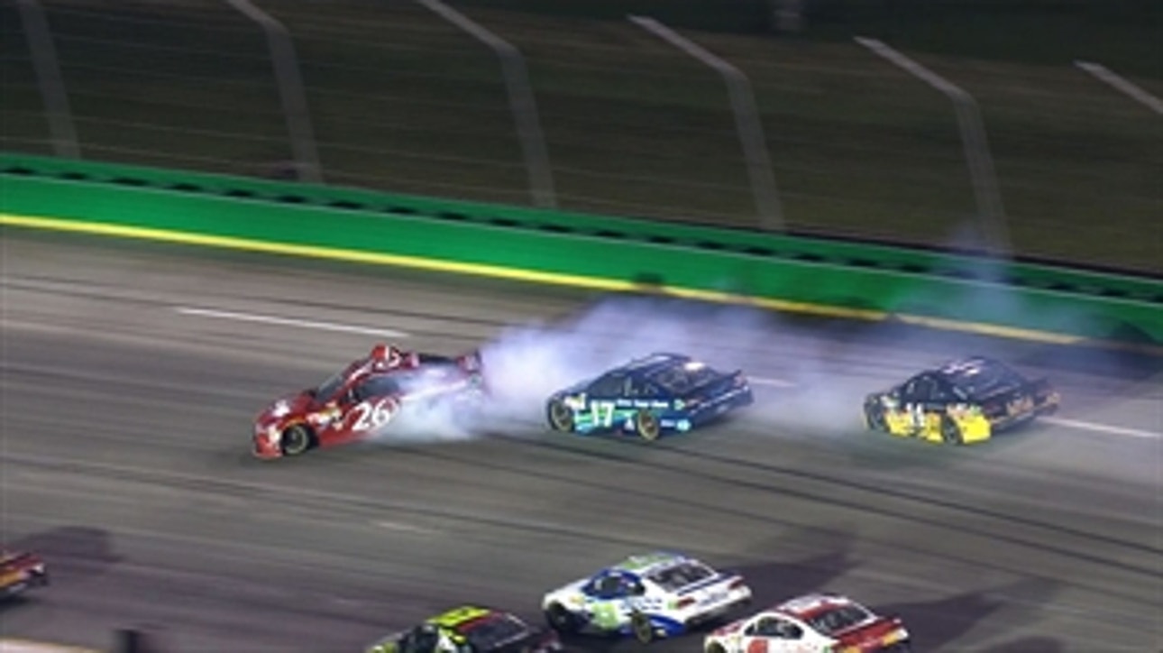 CUP: Tony Stewart Hits Outside Wall After Contact - Kentucky 2015