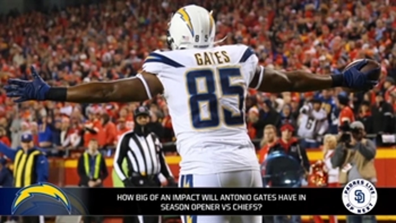 What impact will Antonio Gates have in Week 1 for the Chargers?