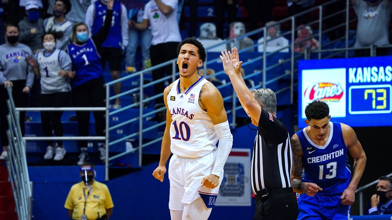 Marcus Zegarowski misses game-tying FT in final second, No. 5 Kansas holds on, 73-72, over No. 8 Creighton