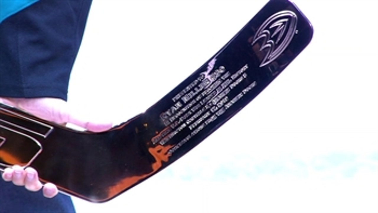 Ducks goalie Ryan Miller honored with commemorative stick