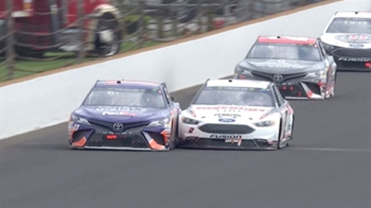 Breaking down Brad Keselowski's late pass on Denny Hamlin to win at the Brickyard