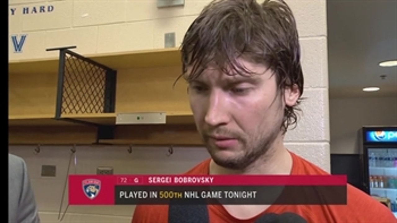 Sergei Bobrovsky on Panthers' loss in Philly after his 500th NHL game