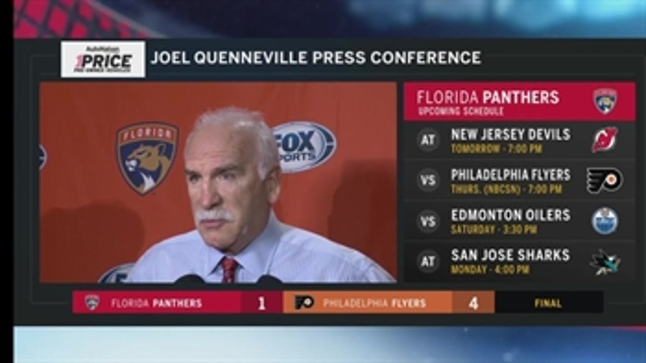 Joel Quenneville comments on Panthers' 4th straight loss after  4-1 loss in Philadelphia