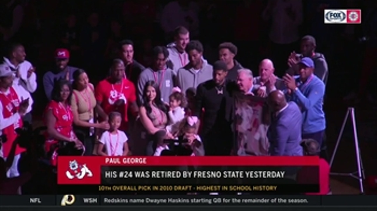 Paul George has jersey retired at Fresno State | Clippers LIVE