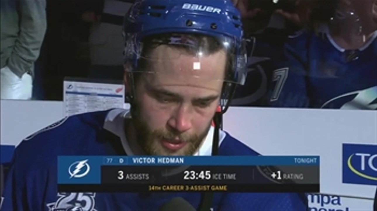 Victor Hedman pleased with how Lightning closed out Thursday's win